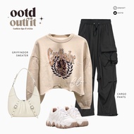 C13 - Oneset Ootd Outfit Gryffindor Sweater & Cargo Pants