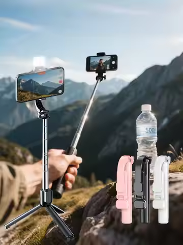 1PC Selfie Stick Wireless Selfie Stick With Tripod and Fill Light Stand Selfie Stick, Remote Control