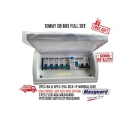 Db Box 10way / 16way full set ( MAXGUARD & HIMEL MCB 6a,10a,16a,20a,32a /ELCB 40a 63a / Main Switch 