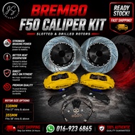 Brembo F50 4-Pot Caliper Kit | 330MM / 355MM Slotted Drilled Rotors | Fits 17” & 18” Rims