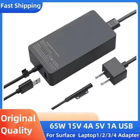 Laptop Charger 65W Adapter Compatible for Microsoft Surface Pro 9/8/X/7/6/5/4/3 Surface Laptop 5/Stu