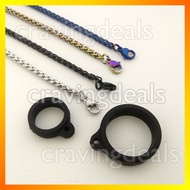 ▩﹊2Pcs Rings🔥 Stainless Steel Metal Titanium Anodized Fashion Hanging Chain Lanyard Besi Rantai Tali Vape Pod Mobile Ph