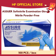ASSURE Soft Nitrile Disposable Examination Gloves Powder-Free (100pcs/box Size XS/S/M/L))