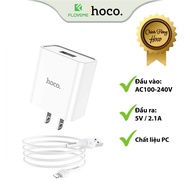 Hoco C81 Genuine Charger with 1m i/Micro USB/Type C Cable Supports 5V/2.1A Fast Charging - Input AC1