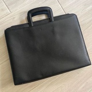 Aquascutum leather business briefcase | hidden handles laptop bag A4 folder | 真皮公事包 電腦袋 文件夾 見客 見工