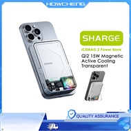 Sharge ICEMAG 2 10000mAh Power Bank Qi2 15W Magnetic Active Cooling Tech  Transparent Design & Stand