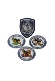 4pc Police Patches 警徽 Shoulder Iron On Badges Australia Dog Section Canine K9 NSW WA Vintage Collect