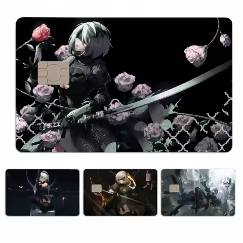 NieR Automata Credit Card Skin Stickers No Adhesive Residue Water Proof For VISA Credit Card Subway 
