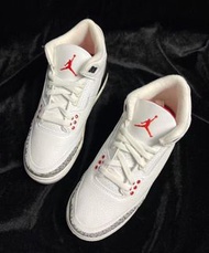 🎈Jordan Air Jordan 3 Retro "WhiteCement Reimagined”皮革做舊潮流白水泥防滑減震中幫復古籃球鞋GS白灰色2023年版