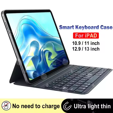 Ultra Light Smart Keyboard Folio Case For iPad Air 11 13 2024 2025 iPad 11th A16 10th Gen Air 4 5 10