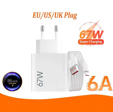 NEW Original Charger 67W Fast Charge USB C PD Interface EU US UK Wall Gan Charge Adapter USB Type C 