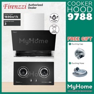 FIRENZZI FCH-9788 Cooker Hood Kitchen Hood With Gas Cooker Hob Package FIRENZZI FCH9788