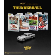 MINI GT 1/64 Diecast Model Car - Aston Martin DB5 “Thunderball” / English Poster Back Card (MGT00901