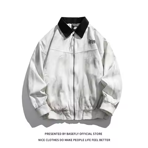 Autumn Spring Old School Letter Embroid Pocket Denim Jean Jacket Men Baseball Bomber Women Varsity C