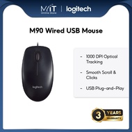 Logitech M90 Wired USB Mouse,  PC / Mac / Laptop - Gray