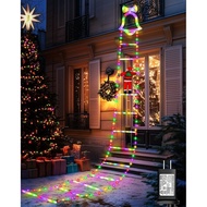 Christmas Decorations LED Ladder Lights, 10ft Decorative Light with Climbing Santa Claus, 8 Modes Xm