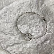 【 日本直送 名牌中古包 】Christian Dior 迪奧 手鍊 銀色 DIOR Logo vintage 古董 myhyij