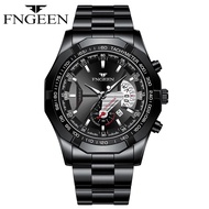 FNGEEN S001 Jam Tangan Pria Anti Air Original 100% Stainless Steel Olahraga Luxury Quartz Watch