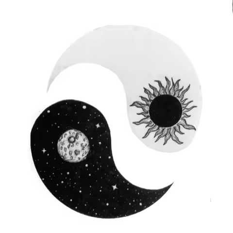 Sun and Moon Yin and Yang Waterproof Temporary Tattoos Sticker For Women Body Art Tattoo Beauty Henn