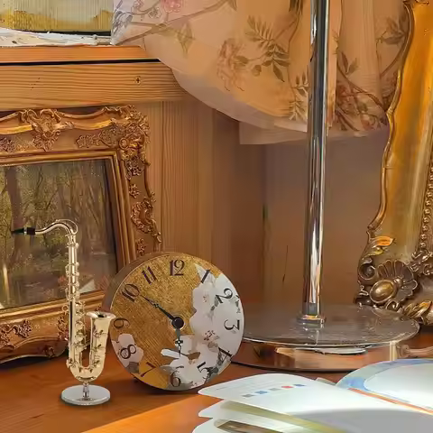 Saxophone Model Miniature Saxophone Model Brass Musical Instrument Collectible With Stand Case For D