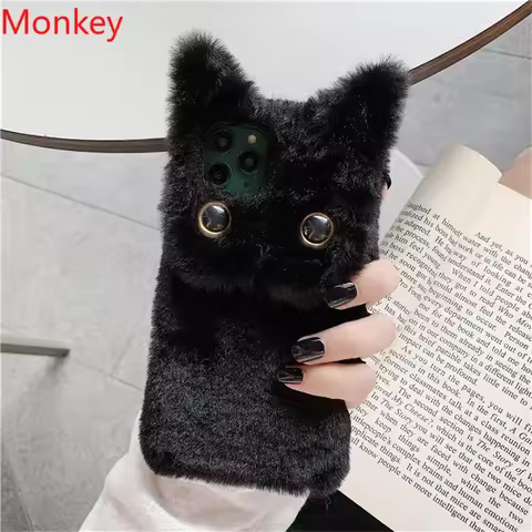 3D Cute Plush Cat Case For OPPO Realme C67 C55 C53 C35 Reno 8Z 8T 11 10 8 A98 A78 A58 A38 A79 A57 A1