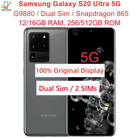 Samsung Galaxy S20 Ultra 5G Dual Sim G9880 6.9" AMOLED 12/16GB RAM 256/512GB ROM Octa Core Exynos Or