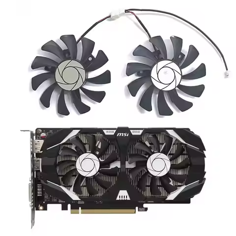 New GTX1050TI GPU Fan 75MM 2PIN HA8010H12F-Z for MSI GeForce GTX 1050Ti GTX-1050-Ti-4GT-OC Graphics 