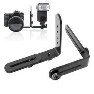 LimoStudio Dual L Shape Camera Flash Bracket, Metal Aluminum Alloy, 1/4" Universal Thread, Speedlite