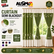 𝐕𝐀𝐋𝐀𝐍𝐂𝐄 𝐒𝐄𝐑𝐈𝐄𝐒 AUSIMO C210-C234 𝑫𝑶𝑼𝑩𝑳𝑬 𝑳𝑨𝒀𝑬𝑹 Curtain Langsir Semi Blackout 2in1 Hook Rod type Pintu 