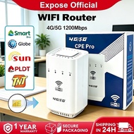Expose 4G/5G WiFi Router with SIM Card Slot 1200Mbps High Speed Wireless Internet Router