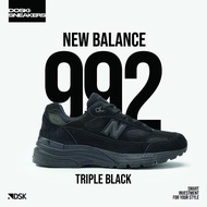 New Balance 992 Triple Black Made in USA 100% Original Sneakers Casual Pria Wanita Sepatu Original S