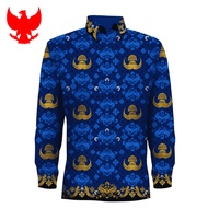 KEMEJA LATEST KORPRI 2025 UNIFORMS, MEN'S AND WOMEN'S ASN BATIK SHIRT, BLACK COLLAR, LINED