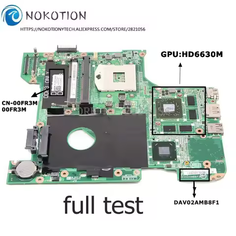 NOKOTION DAV02AMB8F1 CN-00FR3M 00FR3M PC Main Board For Dell inspiron 14R N4110 Laptop motherboard H