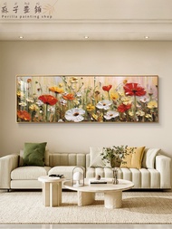 Living room decoration painting high-end poppy flowers flowers horizontal plate hanging painting oil