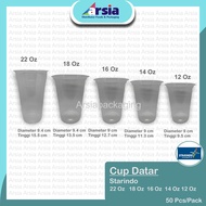 7g Flat Glass Cup Plastic Cup 12 Oz/ 14 Oz/ 16 Oz/ 18 Oz 22 Oz/ - STARINDO (arsiapackaging)