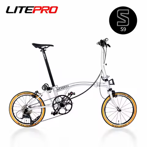 Litepro S9 16inch 9 Speed Tri-fold Folding Bike Aluminum Alloy Frame Silver