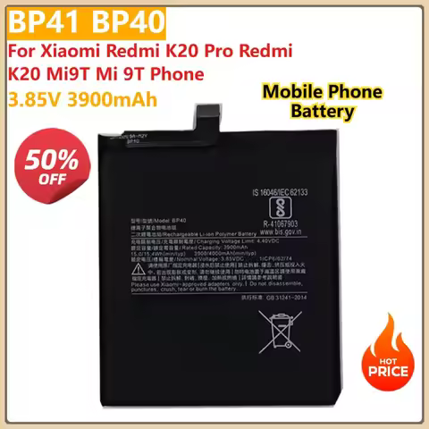 Replacement Mobile Phone Battery BP41 BP40 3.85V 3900mAh For Xiaomi Redmi K20 Pro Redmi K20 Mi9T Mi 