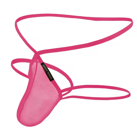 Men's Thongs Silky Thin Underwear breathable Bulge Pouch Bikini Mesh Thongs Blackless Briefs