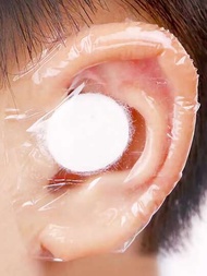 (60入組)一次性吸水性PU皮革膜材料耳朵貼紙適用於嬰兒,預防水融入耳朵沐浴或者游泳,合適的適用於日常使用