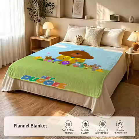 Cartoon H-Hey-y D-Duggee-ee Throw Warm Flannel Blanket Soft，Comfortable Travel Blanket Home Sheet Bi