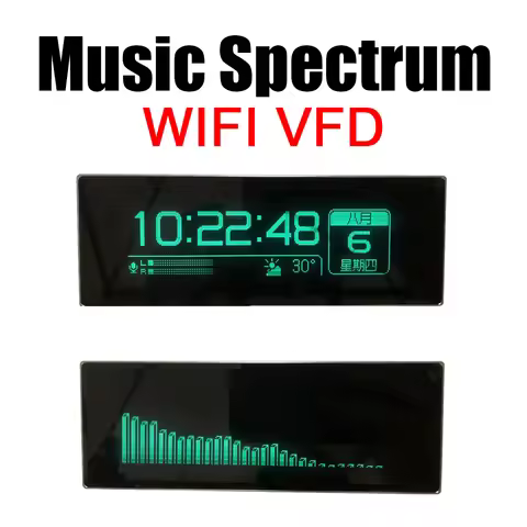 3in1 WIFI VFD Music Spectrum Display Level Indicator Rhythm Analyzer Weather Forecast Clock + Billbo