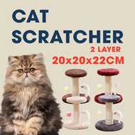 2 Layer Cat Scratcher Post Tree Cat Toy Poles Tree Board Condo House Cat Scratching