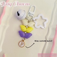 MONCE Bag Charm Butterfly Initial Letter SELIF
