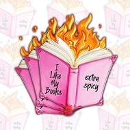 (3pcs - 3in) I Like My Books Extra Spicy Stickers, Funny Romance Reading Vinyl Decals, Gifts for Boo