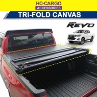 HC-CARGO Toyota Hilux Revo Tri-Fold Cover Flat Canvas Soft Lid Canvas No Roll Bar Usage