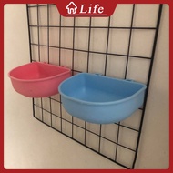 Pet Cage Hanging Food Bowl Dog Cage Small Hanging Bowl Aviation Box Hanging Food Bowl High Quality Plastic Food Bowl Fixing Dog Cat Food Water Bowl Removable Pet Hanging Bowl Food Box Cat Tableware(Pink/Blue)
