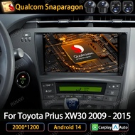 Android 14 Car Radio For Toyota Prius 3 XW30 2009 - 2015 Multimedia Video Player GPS NAVI 4G LTE 5G 