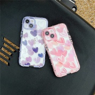 Fluorescent Soft Case for IPhone 11 12 13 14 Pro Max Cute Cartoon Elegant English Doodle Heart Shape Back Cover XR XS Max Luminous Couple Shockproof Phone Case