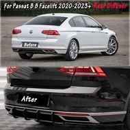 For VW Passat B8 Facelift B8.5 2020-2023 Maxton Style Rear Bumper Diffuser Shark Fins Lip Body Kit R