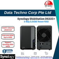 (SG LOCAL STOCK) Synology DS225+ 2-Bay DiskStation Tower NAS Enclosure Storage System (Without HDD)